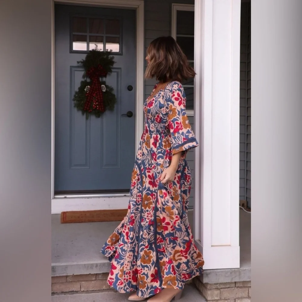 FREE PEOPLE Printed Dixie Maxi Dress XS